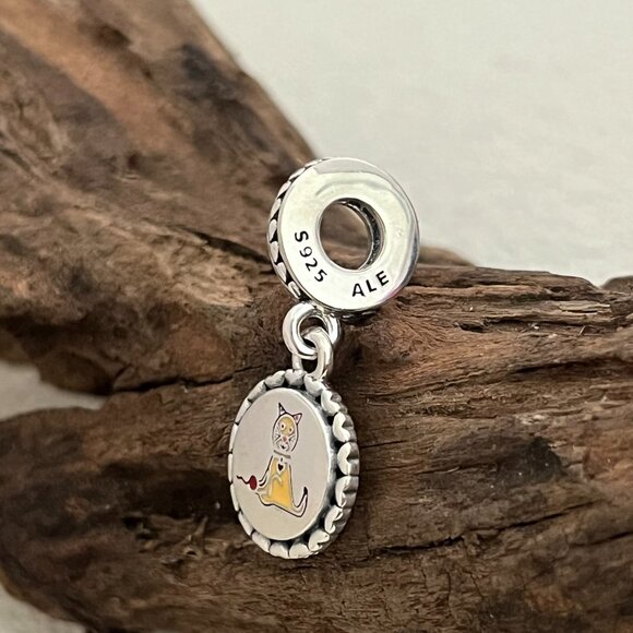 Pandora Cat Stick Figure S925 Silver Dangle Charm - Picture 4 of 4